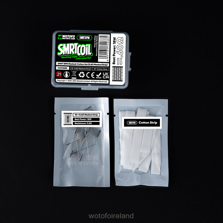 Wotofo Pod Kit - Wotofo SMRT RPM MESH-COTTON SET 0.6OHM MESH+COTTON P28VD365