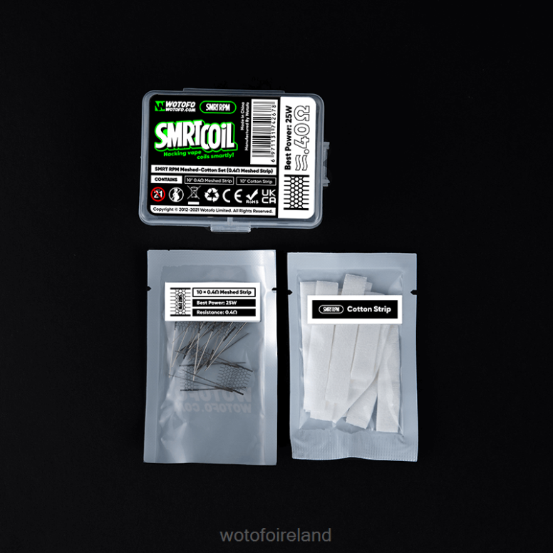 Wotofo Pod Kit - Wotofo SMRT RPM MESH-COTTON SET 0.6OHM MESH+COTTON P28VD365