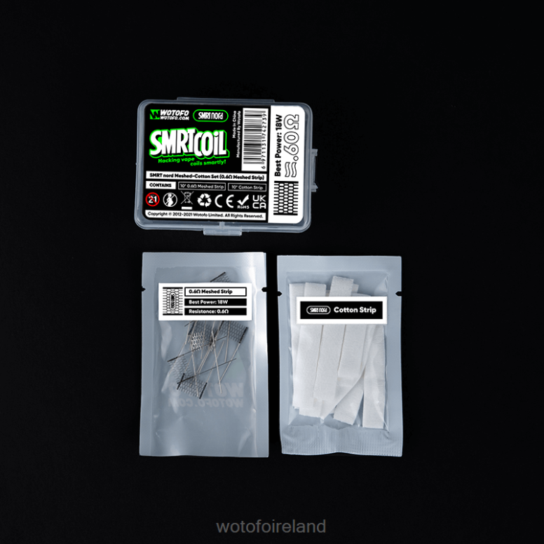 Wotofo Vape Flavours - Wotofo SMRT NORD MESH-COTTON SET 0.6OHM MESH+COTTON P28VD350