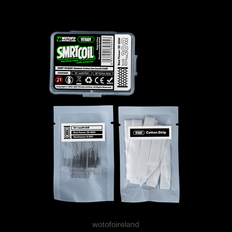 Wotofo Vape Pods - Wotofo SMRT V8 BABY MESH-COTTON SET NEXMESH TURBO P28VD368